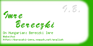 imre bereczki business card